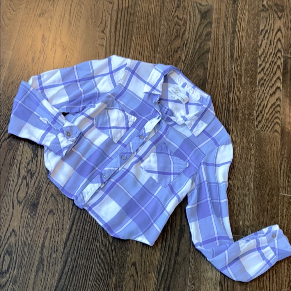 Vintage Havana crop top plaid blouse. Size M